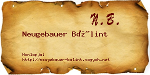 Neugebauer Bálint névjegykártya